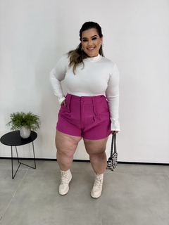 SHORT ALFAIATARIA PLUS SIZE ELLA PINK