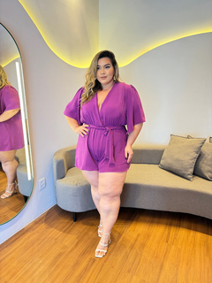 MACAQUNHO PLUS SIZE MANGA FLARE ANALI ROXO