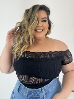 Imagem do BODY DE RENDA PLUS SIZE IARA PRETO