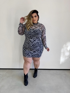 VESTIDO TULE PLUS SIZE MONIQUE ZEBRA