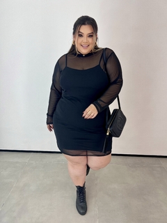 VESTIDO TULE PLUS SIZE MONIQUE PRETO - loja online