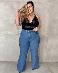 BODY PLUS SIZE RENDA PRETO BRUNA - Amanditta Plus Size - Moda feminina plus size