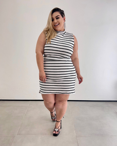 VESTIDO PLUS SIZE LISTRADO BABI na internet