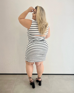 VESTIDO PLUS SIZE LISTRADO BABI - comprar online