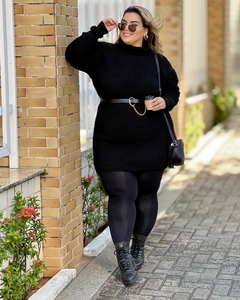 VESTIDO PLUS SIZE TRICOT PRETO LALA na internet