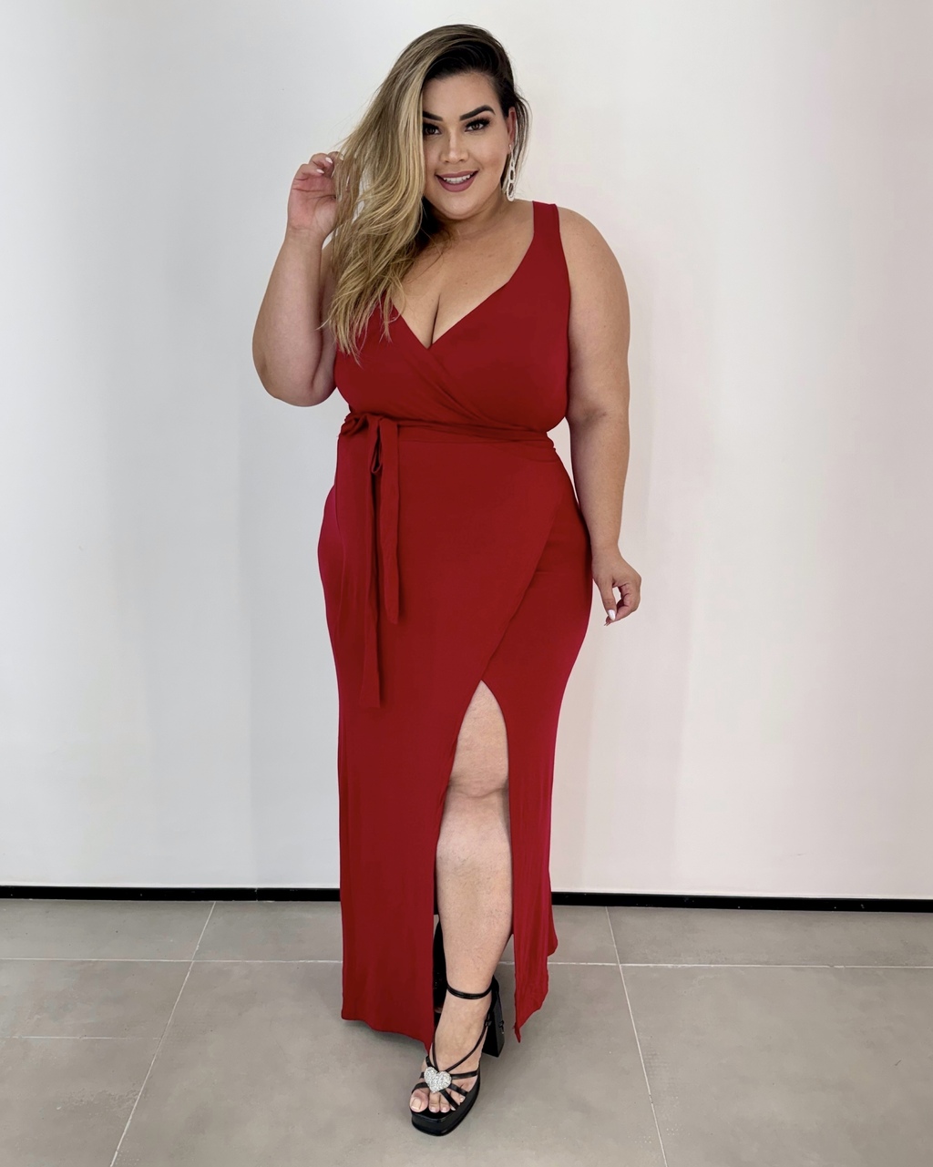 VESTIDO LONGO PLUS SIZE ENVELOPE LUNA VERMELHO