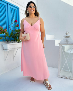 Imagem do VESTIDO LONGO PLUS SIZE ALÇA REGULÁVEL COM FENDA LATERAL MILENA