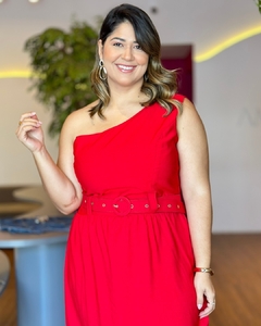 VESTIDO PLUS SIZE UM OMBRO SÓ COM CINTO VANESSA na internet