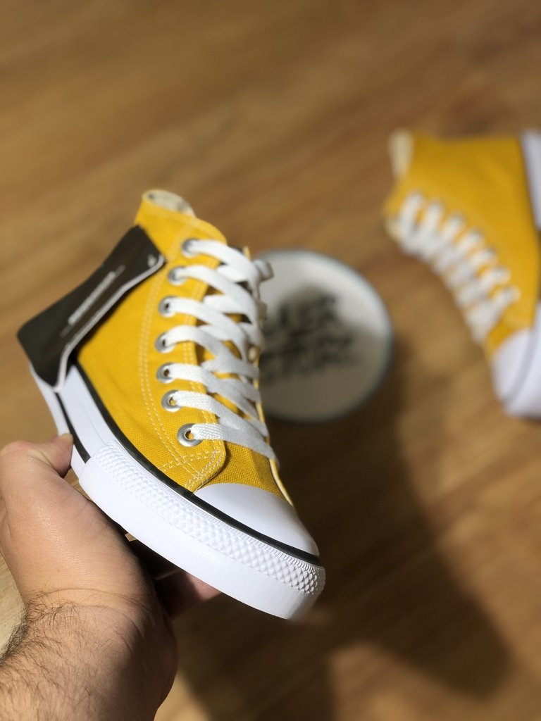 All star cano cheap medio amarelo mostarda