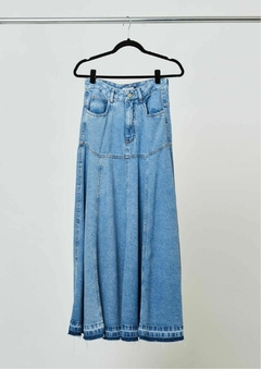 Saia Jeans Midi Com Recorte - comprar online