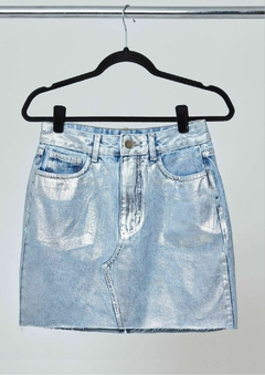 Mini Saia Jeans Metalizada - comprar online