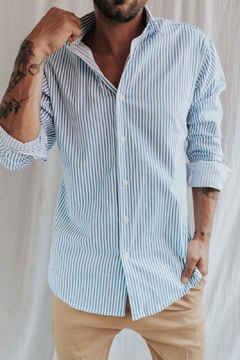 Camisa Striped Celeste - comprar online