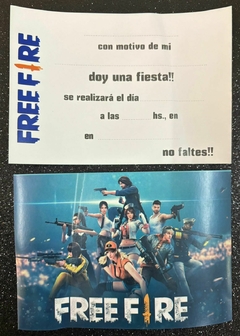 Invitaciones x10 FREE FIRE