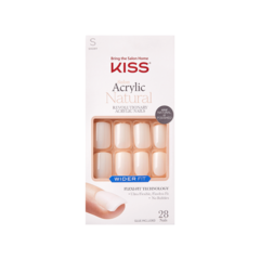 KISS SA Natural Wider Glue-On Nails - Rare (MAS ANCHAS!)