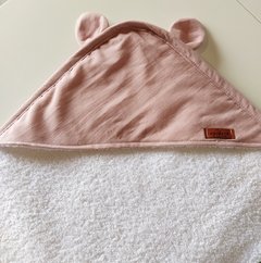 Toallon con capucha orejas rosa - comprar online