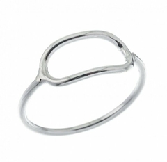 ANILLO DE PLATA LISO FINO DIJE OVAL (RLL071)