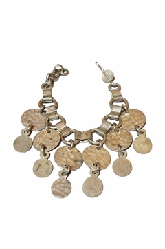 PULSERA LIMA ARTICULADA CON DIJE LAGRIMITAS MARTILLADAS