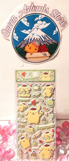 Pompompurin Desserts Puffy Stickers