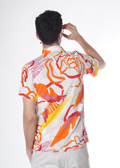 Camisa fibrana estampada naranja.16 - comprar online
