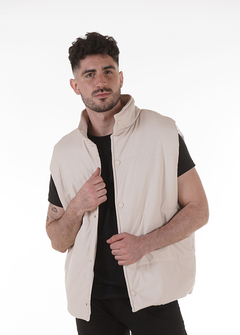 Chaleco ecocuero beige - comprar online