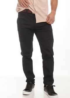 Pantalón gabardina corte chino negro - Bomer - Full Remeras