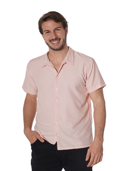 Camisa fibrana lisa rosa
