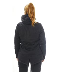 Campera negra de mujer gabardina con capucha - comprar online
