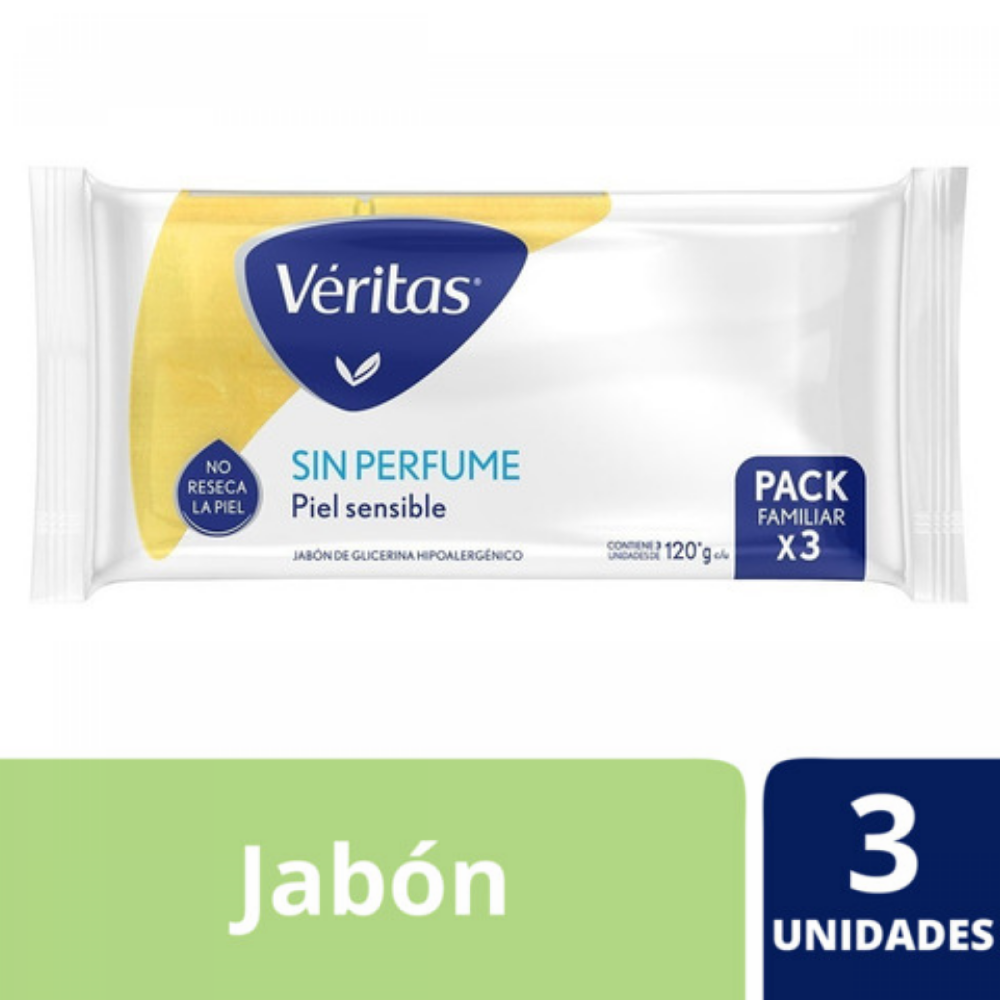 Jabón De Glicerina Veritas Neutro Sin Perfume x120gr
