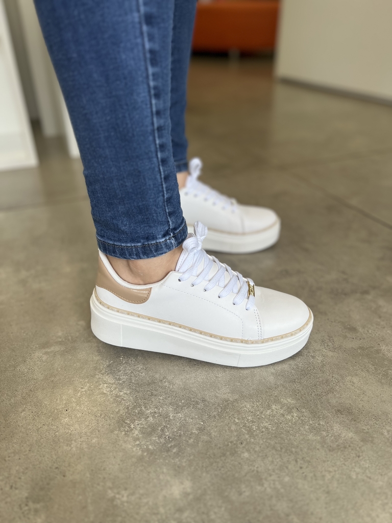 Tênis flatform branco/nude Vizzano - La Sorella