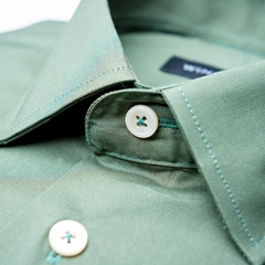 CAMISA PURO ALGODON VERDE MILITAR - comprar online