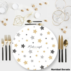 Platos de Sitio de Pape Laminados Navidad Estrellas