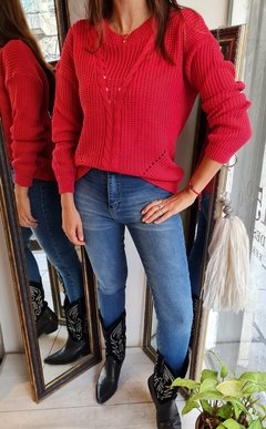 Sweater de lana sintetico trenzado