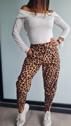 Pantalon de bengalina elastizado tipo slouchy - tienda online