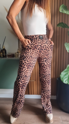 Palazzo animal print de modal soft cintura elastizada - She Indumentaria