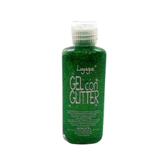 glitter en gel verde luyagus