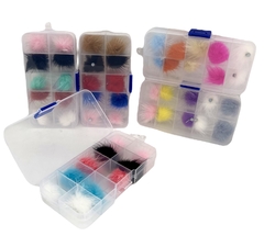 Pack x8 pompon imantado para uñas colores surtidos