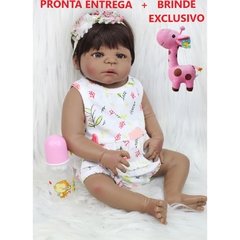 Boneca Bebê Reborn Negra Corpo Silicone Macio Pronta Entrega - comprar online