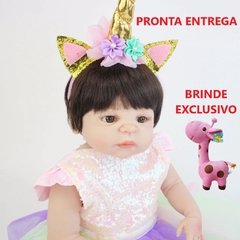 Boneca Bebê Reborn Unicórnio Corpo Inteiro Em Silicone Macio - Nova Reborn - Bonecas e Pelúcias