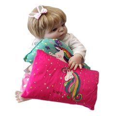 Travesseiro Unicórnio Rosa Para Bebê Reborn Antialérgico - comprar online