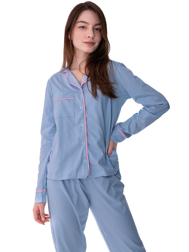 Pijama Americano Aqua Longo - Comprar em Santo Algodão