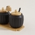 Set x2 azucareras negras con base bamboo - comprar online
