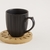 Taza porcelana negra con plato bamboo 150 ml en internet