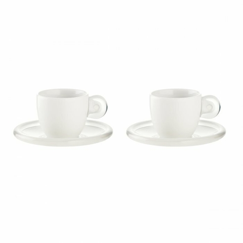 SET GOCCE GUZZINI CLEAR 4 PIEZAS - TAZA + PLATO