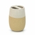 VASO PORTA CEPILLOS CERAMICA BEIGE/BLANCO RAYAS