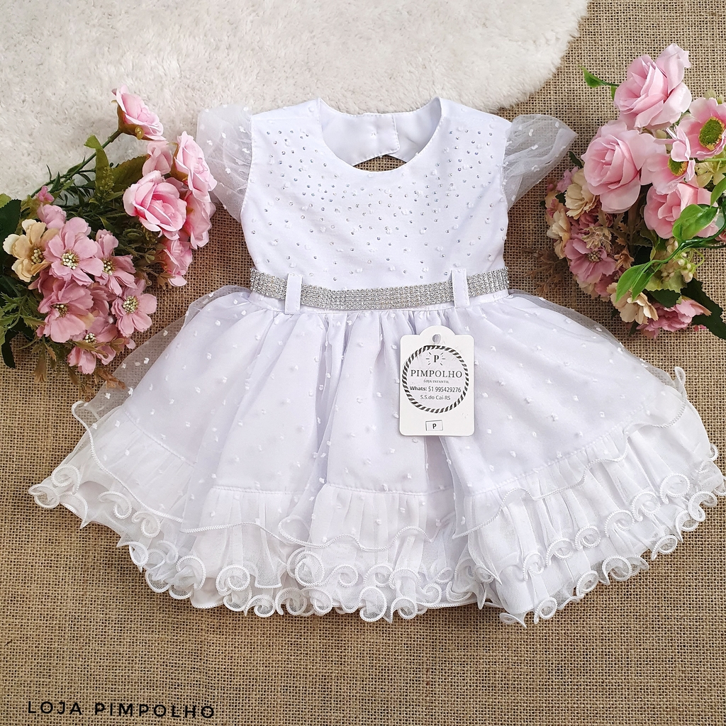 Vestido Branco Bebê - Comprar em Loja Pimpolho