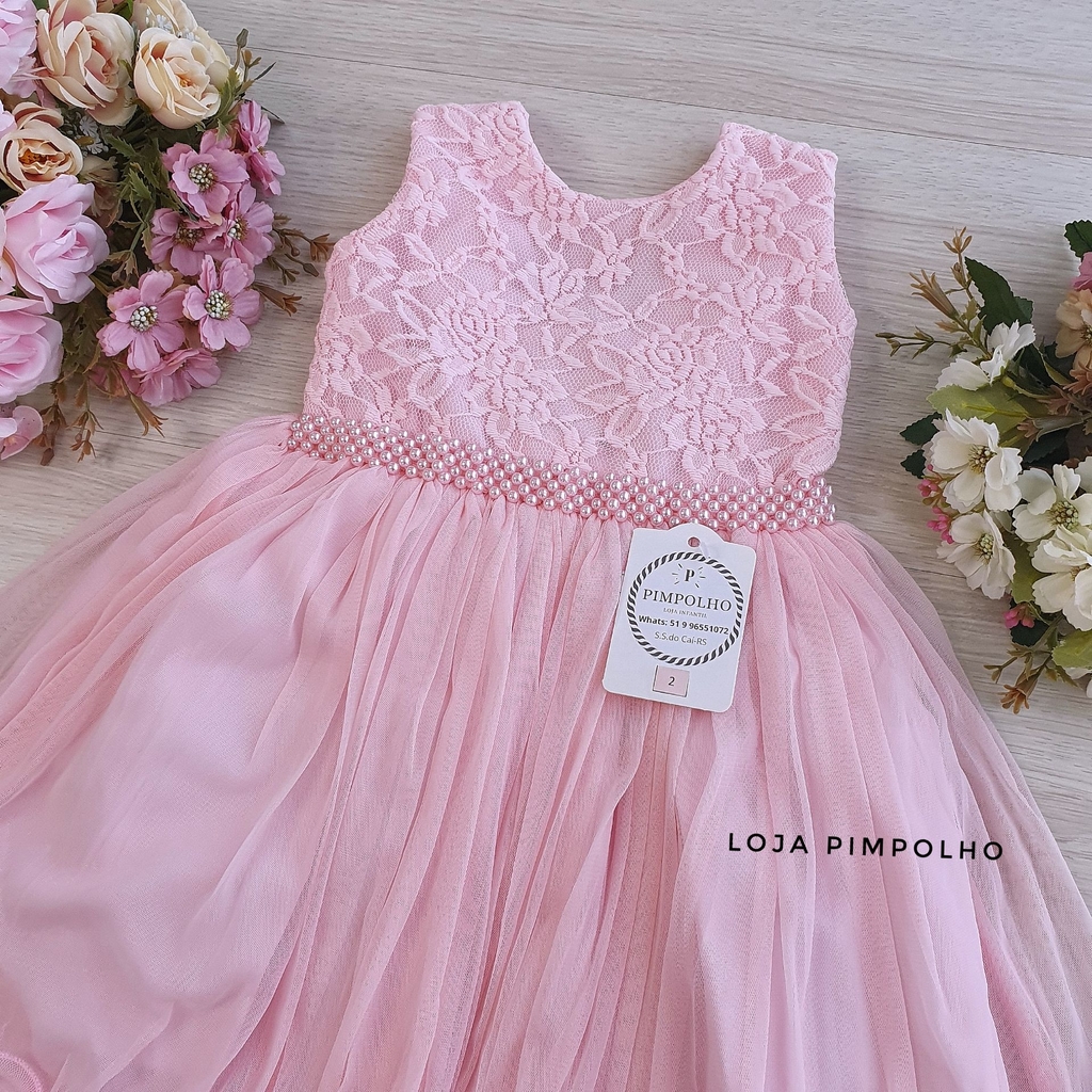 Vestido Infantil Princesa Rosa 2