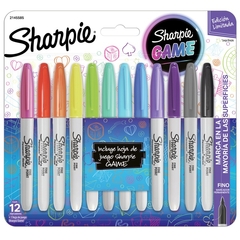 Marcador Sharpie Game x 12 Fino blister