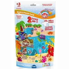 Masa Dido 2 juegos en 1 Model & Puzzle coral / Selva