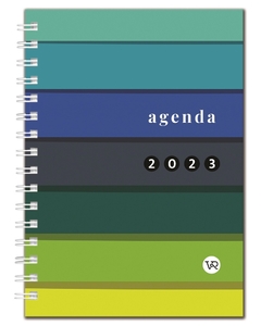 Agenda 2023 Vera rayada verde semanal espiralada