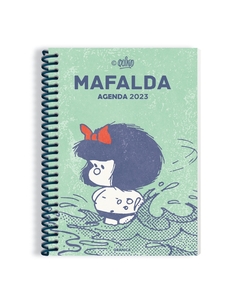 Agenda 2023 Mafalda Verde semanal horizontal espiral
